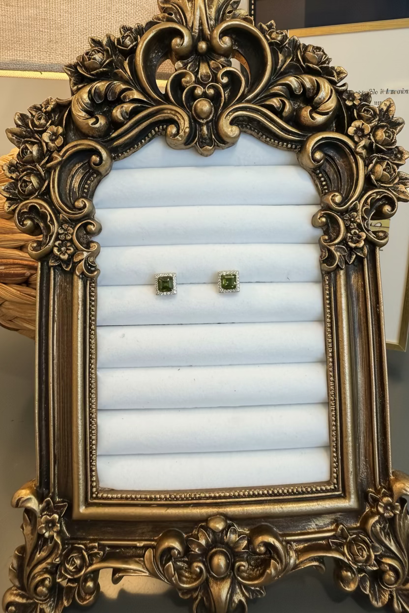 Peridot CZ studs