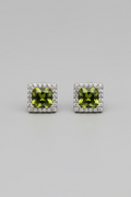 Peridot CZ studs